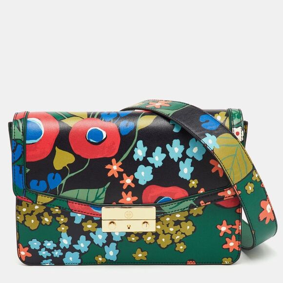 Tory Burch Multicolor Floral Print Leather Juliette Shoulder Bag